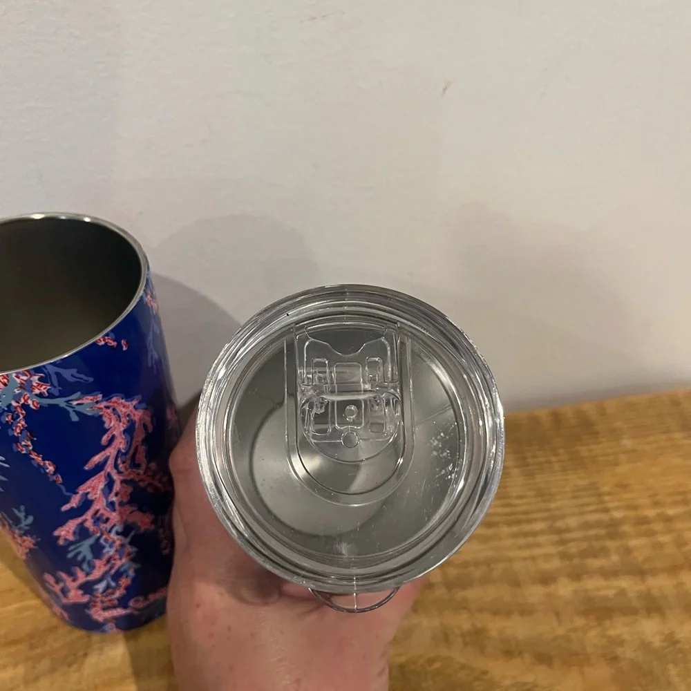 Lilly Pulitzer Stainless Steel Insulated Tumbler Set 16.5 oz‎ Blue Pink Coral
